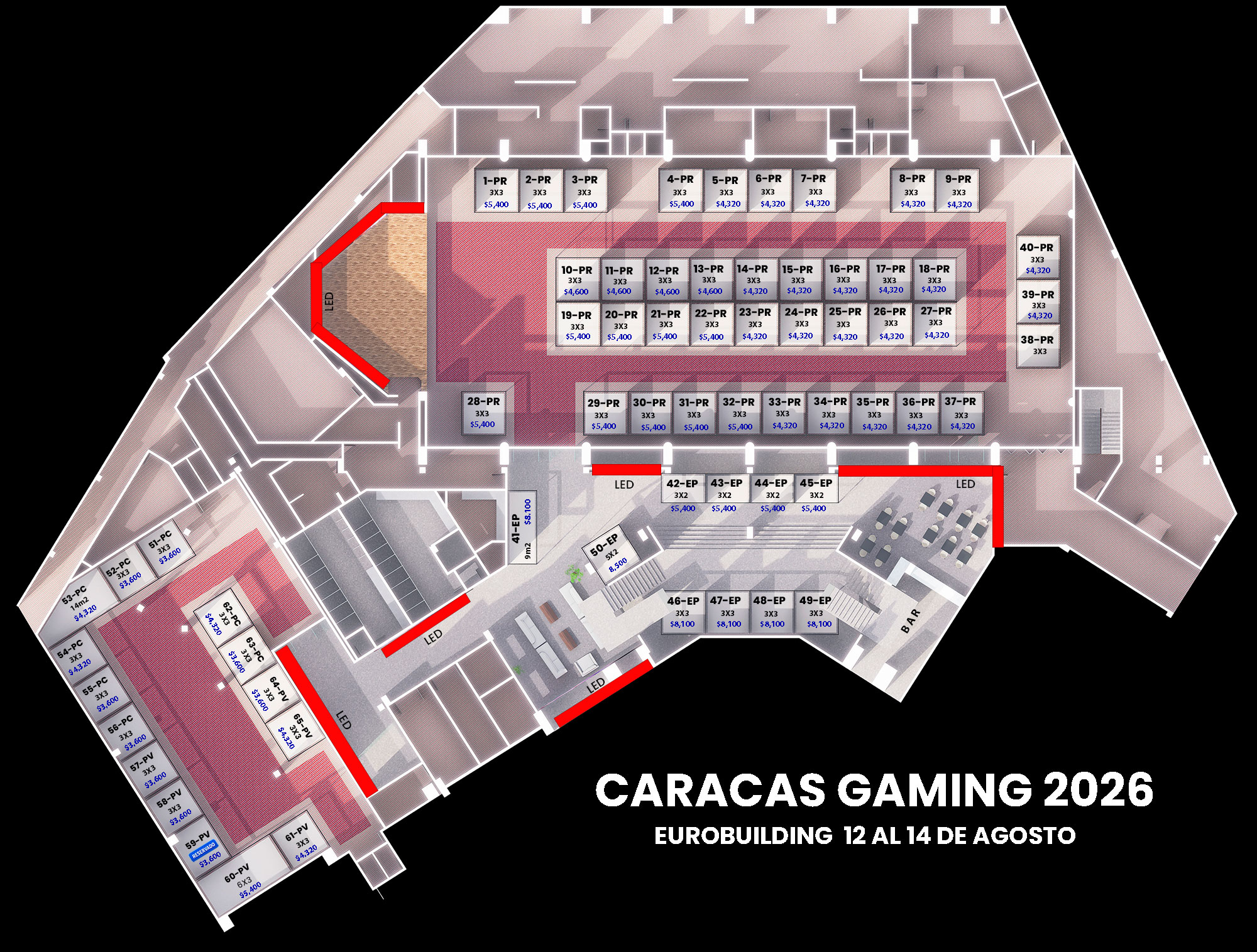 Caracas Gaming 2026 Stand Map